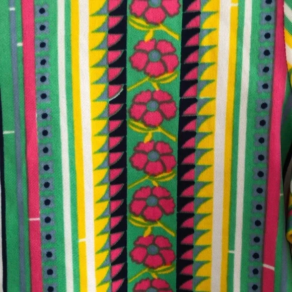 Vintage 70s Psychedelic Floral Dagger Collar Nylon Disco Shirt Blouse Top Medium - Picture 3 of 15